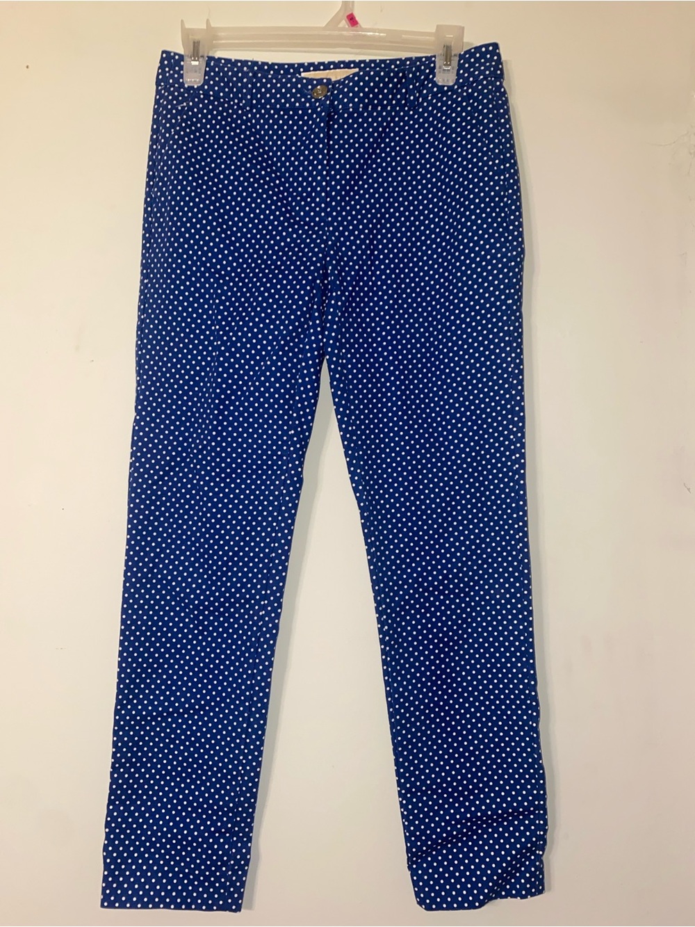 Michael Kors Blue Polka Dot Cropped Pants